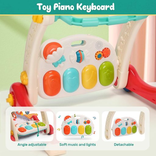 CUTE STONE Babajáték Szőnyeg Zongorával Fénnyel 0-24 Hónapos Csecsemőknek