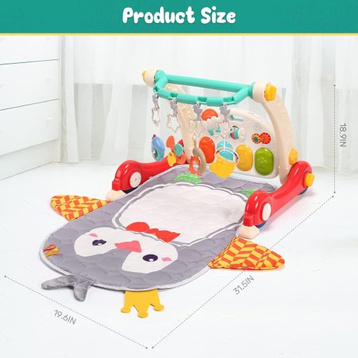 CUTE STONE Babajáték Szőnyeg Zongorával Fénnyel 0-24 Hónapos Csecsemőknek