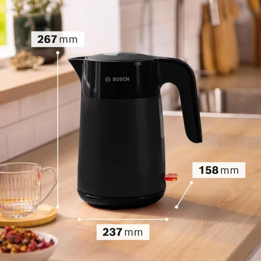 Bosch MyMoment TWK2M163 Vezeték nélküli vízforraló 1,7L, 2400W, automata kikapcsolás, matt fekete