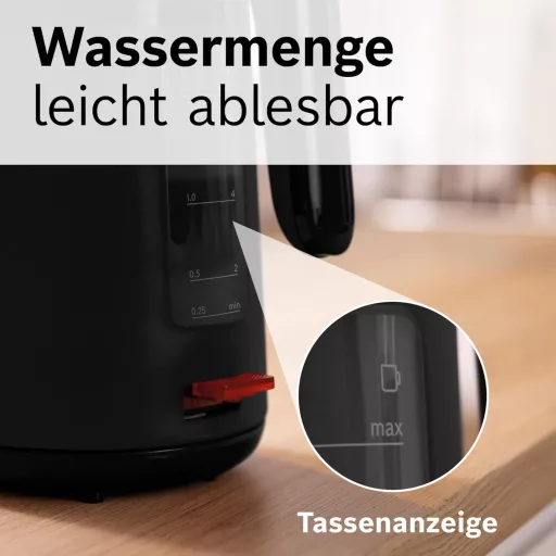 Bosch MyMoment TWK2M163 Vezeték nélküli vízforraló 1,7L, 2400W, automata kikapcsolás, matt fekete