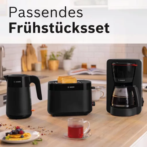 Bosch MyMoment TWK2M163 Vezeték nélküli vízforraló 1,7L, 2400W, automata kikapcsolás, matt fekete