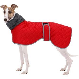   Geyecete téli kutyakabát fleece béléssel, vízálló, szélálló, piros XS