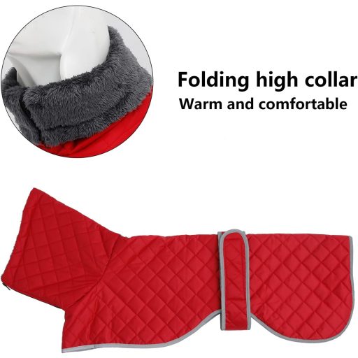 Geyecete téli kutyakabát fleece béléssel, vízálló, szélálló, piros XS