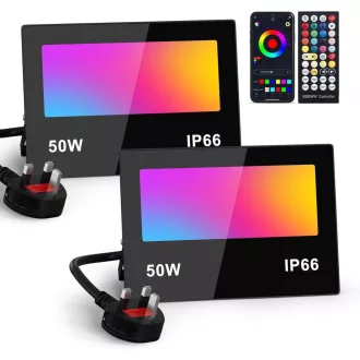   Taptoron 50W Smart RGB LED Reflektor 2db Távirányítóval és App Vezérléssel