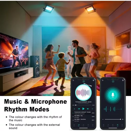 Taptoron 50W Smart RGB LED Reflektor 2db Távirányítóval és App Vezérléssel