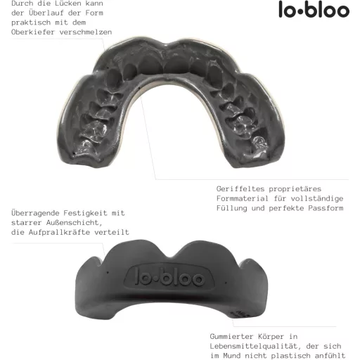 Lobloo Slick Dupla Sűrűségű Profi Fogvédő MMA, Jégkorong, Foci - Elefántcsont, M (10-13 év)