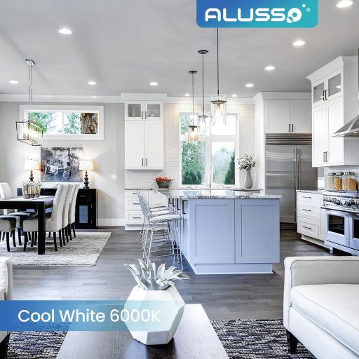 ALUSSO LIGHTING GU10 LED Izzó 5W, Hideg Fehér 6000K, 400 Lumen, 120° Szórási Szög, 50W Halogén Helyettesítő, Energiatakarékos, Villódzásment