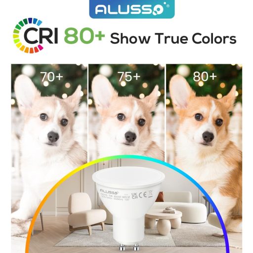 ALUSSO LIGHTING GU10 LED Izzó 5W, Hideg Fehér 6000K, 400 Lumen, 120° Szórási Szög, 50W Halogén Helyettesítő, Energiatakarékos, Villódzásment