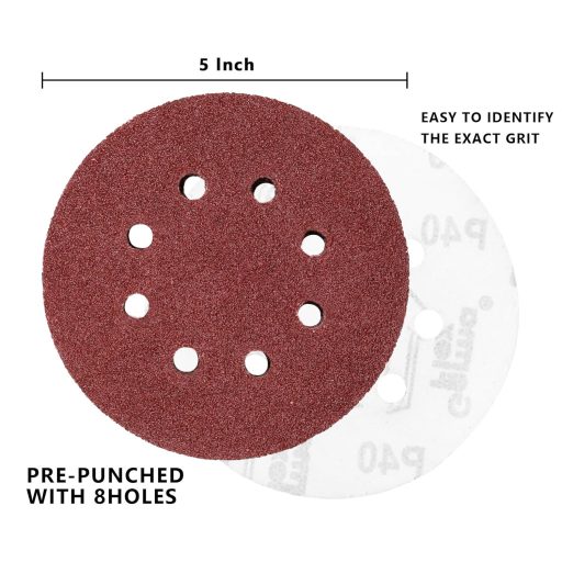 Set 100 discuri abrazive cu scai KUNMOY 125mm pentru șlefuitor excentric, 8 găuri