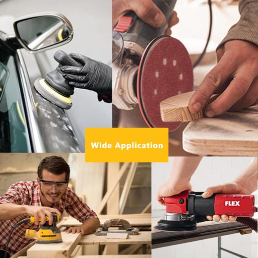 Set 100 discuri abrazive cu scai KUNMOY 125mm pentru șlefuitor excentric, 8 găuri