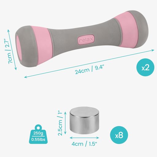 Belle Vous 2 db állítható súlyzó szett 1-2 kg, 3 az 1-ben rendszer, férfiaknak és nőknek