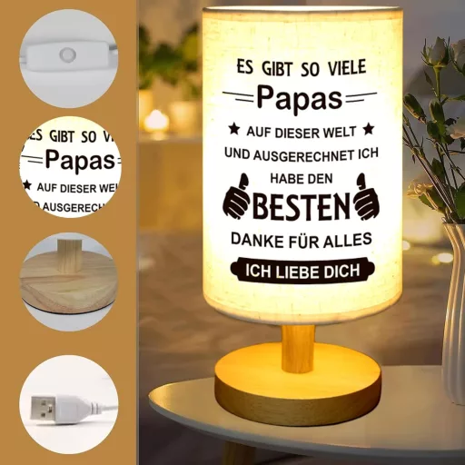 Lampă de birou PRSTENLY - Cadou pentru tată de ziua lui, de Crăciun, de Ziua Tatălui