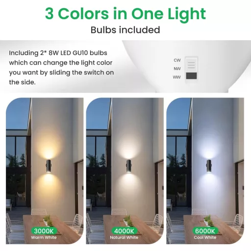 ALUSSO LIGHTING LED Vanjska Zidna Lampa Inox Up Down 2x8W GU10 IP65