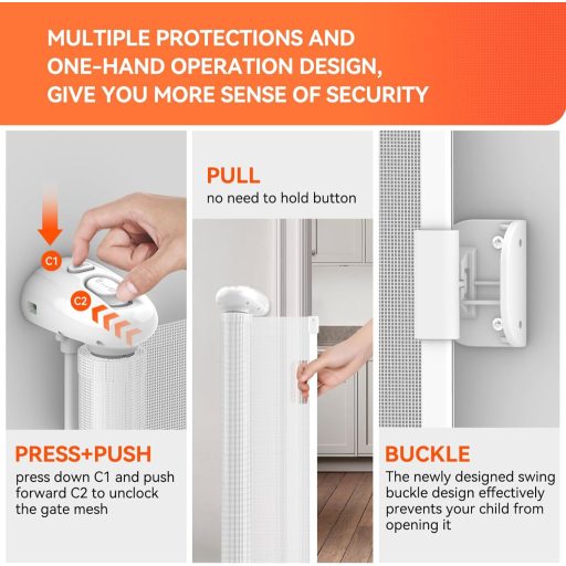 Sigurnosna vrata na izvlačenje za pse i mačke, 35x71 cm, za stepenice i vrata