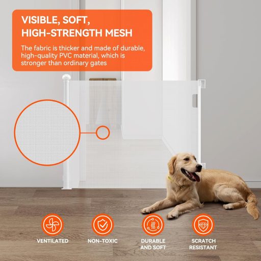 Muaket 35x71 cm Poartă de Siguranță Extensibilă pentru Câini și Pisici, pentru Scări sau Uși