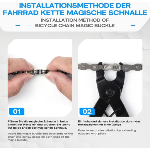 Set de scule pentru lanț de bicicletă WATSABRO - Dispozitiv de nituire lanț, clește pentru za rapidă, reparații lanț cu 6-12 viteze