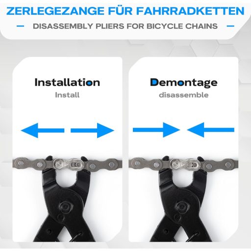 Set de scule pentru lanț de bicicletă WATSABRO - Dispozitiv de nituire lanț, clește pentru za rapidă, reparații lanț cu 6-12 viteze