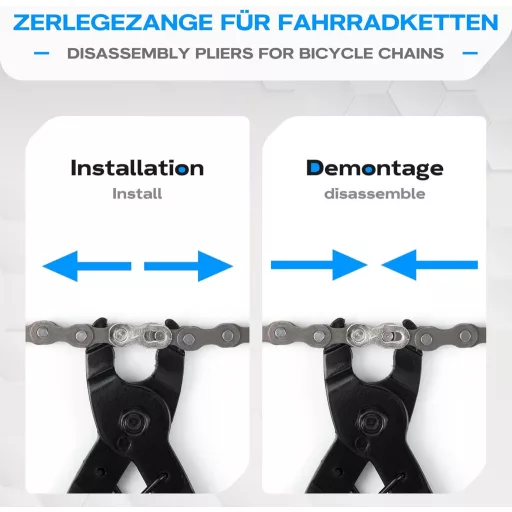 Set de scule pentru lanț de bicicletă WATSABRO - Dispozitiv de nituire lanț, clește pentru za rapidă, reparații lanț cu 6-12 viteze