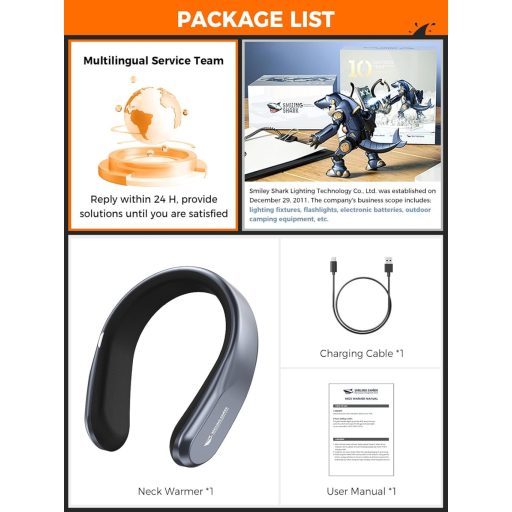 Smiling Shark Nyakmeleg Újratölthető 4 Hőfokozat 45-60°C Felnőtt Gyerek