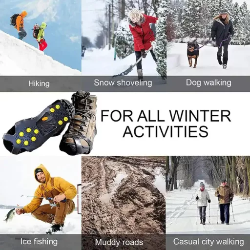 Bavooty Csúszásgátló Hótalpak 10 Rozsdamentes Acél Tüskével - Téli Túracipő Hágóvas Jégre, Hóra - Hegymászás, Kirándulás, Túrázás