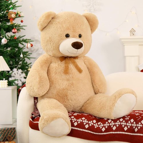 MorisMos Ursuleț de pluș gigant 130 cm - XXL Ursuleț Teddy moale, culoarea piersicii, cadoul perfect pentru îmbrățișări pentru copii, fete, cupluri