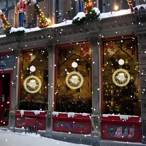 Decorațiune de Crăciun pentru fereastră DAZZTIME, ghirlandă luminoasă suspendată cu ventuză, funcționează pe baterii
