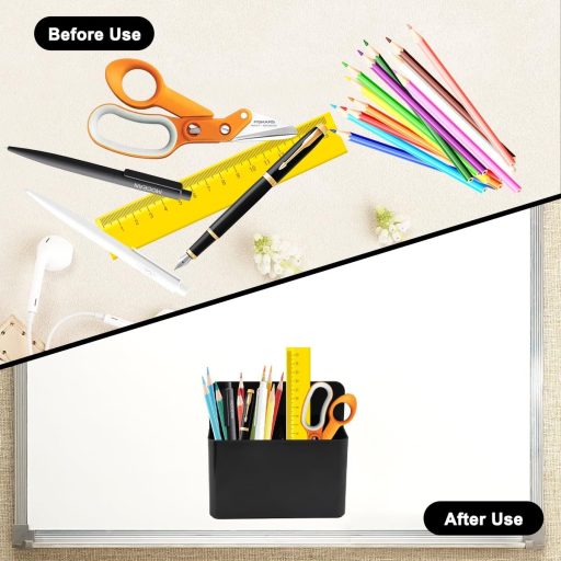 WHC 3 darabos mágneses tolltartó szett, fekete, 2 méret, osztóval, iskola és iroda