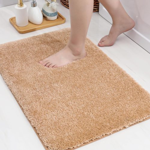Cosy Homeer Bézs Mikroszálas Fürdőszobaszőnyeg 50x80cm - Csúszásmentes, Szuperpuha