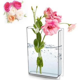   TOPBELIEF Könyv Alakú Akril Váza Virágokhoz Átlátszó Modern Dekoráció