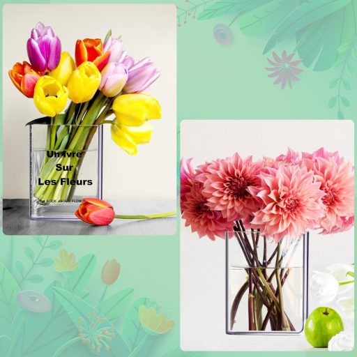 TOPBELIEF Könyv Alakú Akril Váza Virágokhoz Átlátszó Modern Dekoráció