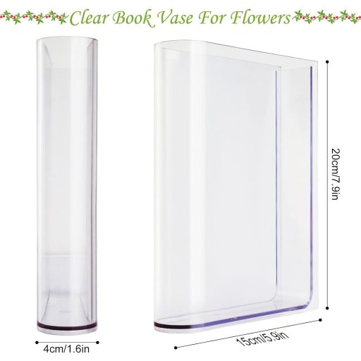 TOPBELIEF Könyv Alakú Akril Váza Virágokhoz Átlátszó Modern Dekoráció