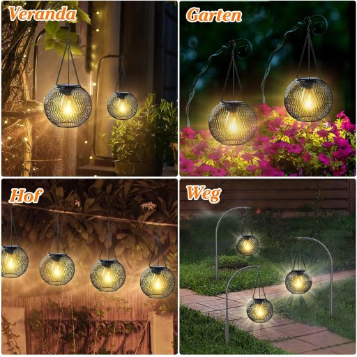 Ortiny napelemes kerti lámpa szett 2db IP65 vízálló kültéri dekoráció