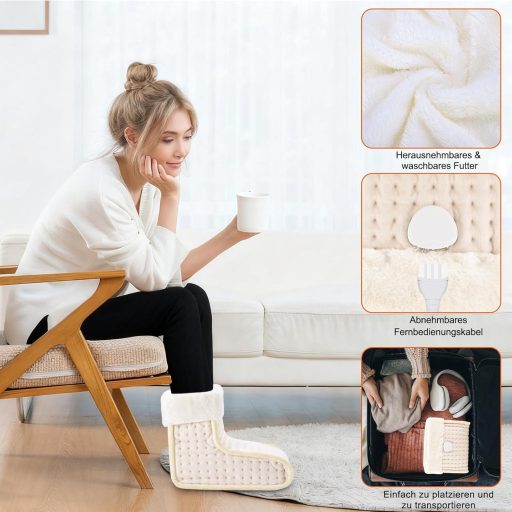 Încălzitor electric pentru picioare DEWEL, 10 trepte de temperatură, 3 temporizatoare, căptușeală lavabilă