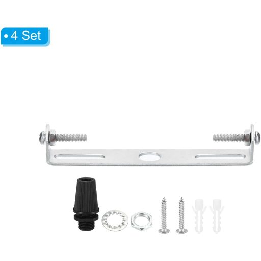 PATIKIL 100mm Mennyezeti Lámpatartó Szett 4db Acél Keresztsáv Függőlámpa Rögzítéshez