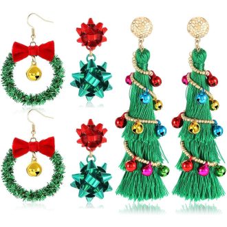   Vianočná súprava náušníc KATELUO pre ženy - Kreatívny sviatočný šperk pre dievčatá