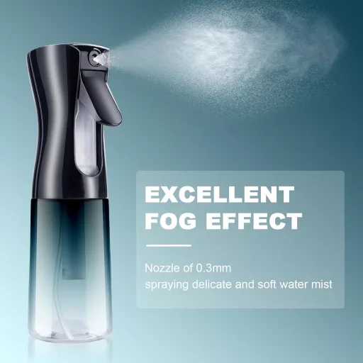 URAQT Flacon Permeabilizat 200ml Pulverizator cu Apă pentru Coafat, Salon, Plante, Curățenie, Albastru Gradient, Anti-Scurgere