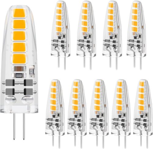 DiCUNO G4 LED Dimmable Izzó, 2W/20W, Meleg Fehér 2700K, 185lm, 360° Fényszög, 12V AC/DC, Energiatakarékos, Hosszú Élettartamú, 10db Csomag