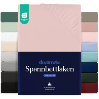   Dreamzie Plahta s gumicom 90x190 cm Ružičasta Mikrovlakna Za Visoki Madrac do 33 cm Oeko-Tex Certificirana Posteljina