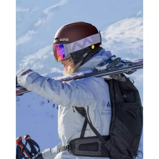 OutdoorMaster MIPS Sísisak, S-es méret, Snowboard Sisak Férfiaknak Nőknek Szellőzéssel