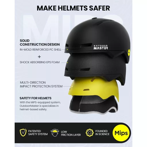 OutdoorMaster MIPS Sísisak Snowboard Bukósisak Férfiaknak Nőknek Szellőzőrendszer