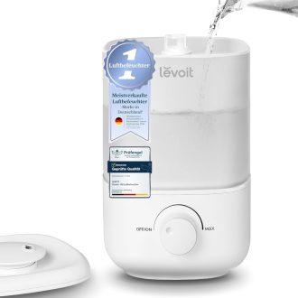   Levoit 2.5L Halk Párásító 23dB, 25 Órás Üzemidő, 360° Forgó Fúvóka, Gyerekszoba és Autó