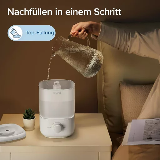 Levoit 2.5L Halk Párásító 23dB, 25 Órás Üzemidő, 360° Forgó Fúvóka, Gyerekszoba és Autó