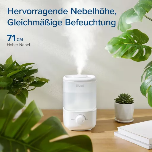 Levoit 2.5L Halk Párásító 23dB, 25 Órás Üzemidő, 360° Forgó Fúvóka, Gyerekszoba és Autó