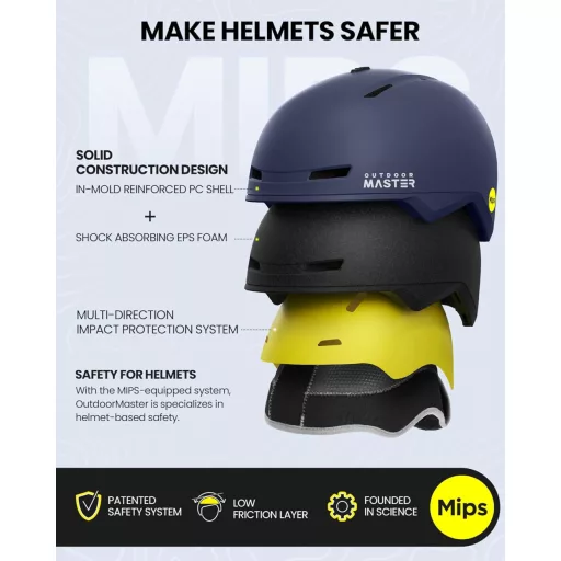 Cască de schi/snowboard OutdoorMaster MIPS cu ventilație, pentru bărbați și femei, mărimea S