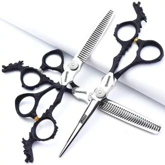   Set profesional de foarfece de coafură SHARONDS, 6 inch, fabricat manual în Japonia din oțel inoxidabil 440C, set de 3 piese