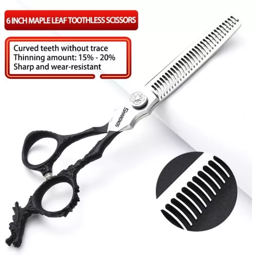 Set profesional de foarfece de coafură SHARONDS, 6 inch, fabricat manual în Japonia din oțel inoxidabil 440C, set de 3 piese