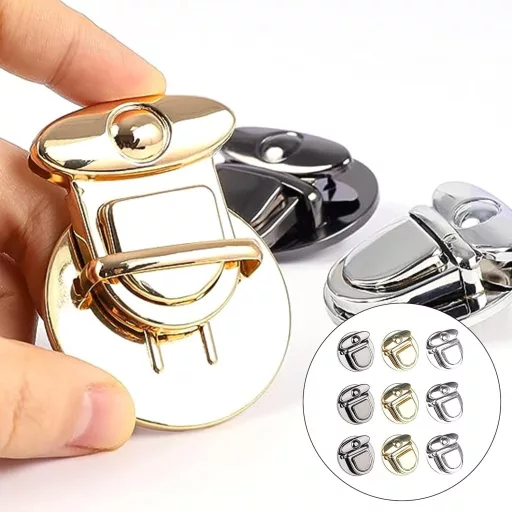 Set de 9 încuietori metalice LONGHAO, cleme, închizători cu șurub pentru genți și portofele din piele