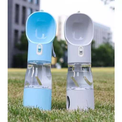 Générique 4 az 1-ben kutyaitalos palack, száraztáp tároló, kakitaska tartó és gyűjtő eszköz kék