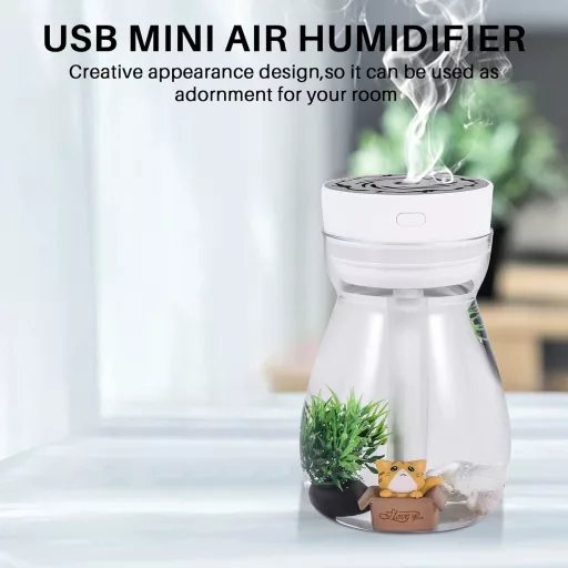 Gokelomg USB párásító LED világítással, hálószoba és iroda légmosó