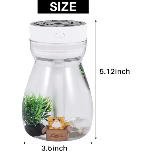 Gokelomg USB párásító LED világítással, hálószoba és iroda légmosó